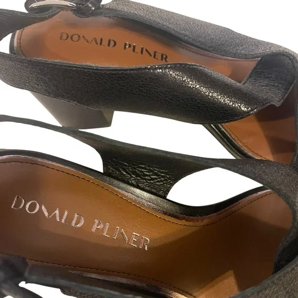 DONALD PLINER Pasha Black Slingback Block Heel Sandals Shoes Heels - Picture 8 of 11
